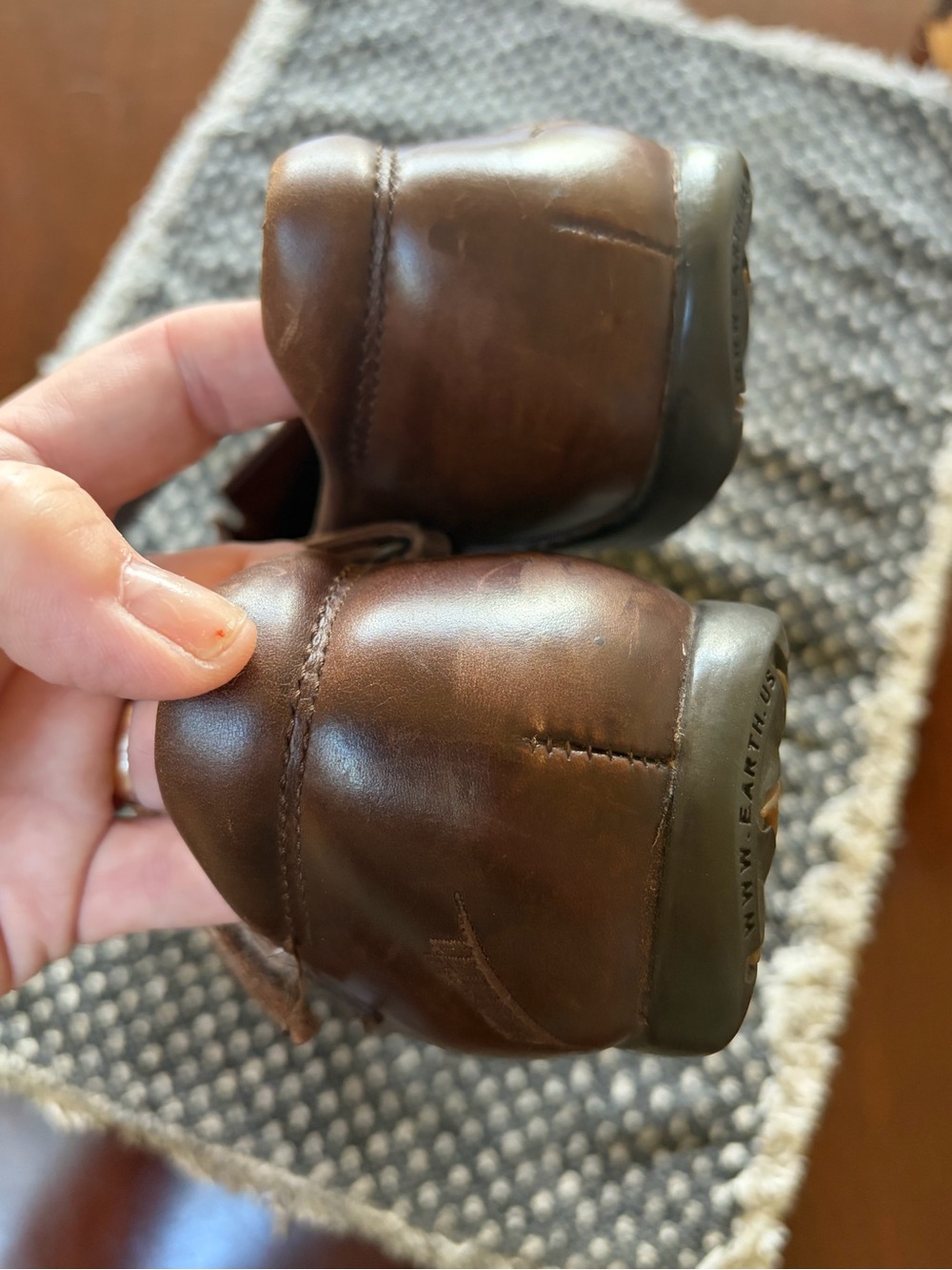 Earth Solar Coffee Leather Mary Jane Negative Heel Shoes 6.5B - Picture 6 of 10